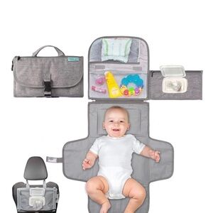 Portable Gray Diaper Changing Pad